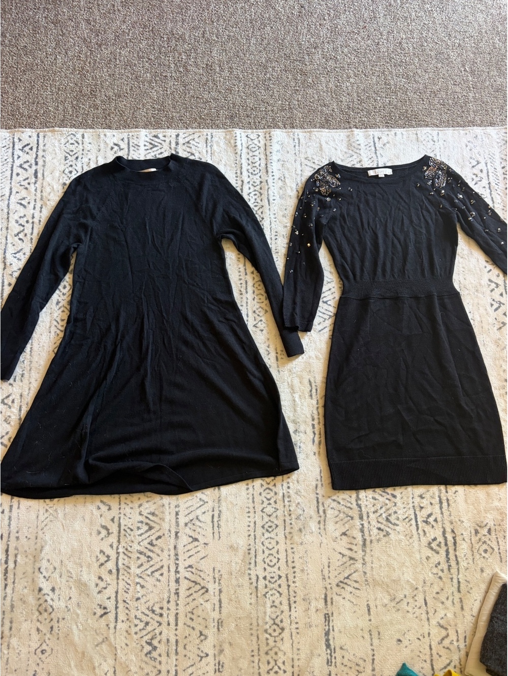 LOFT Women's Black Sweater Dresses, Size XxS/Petite